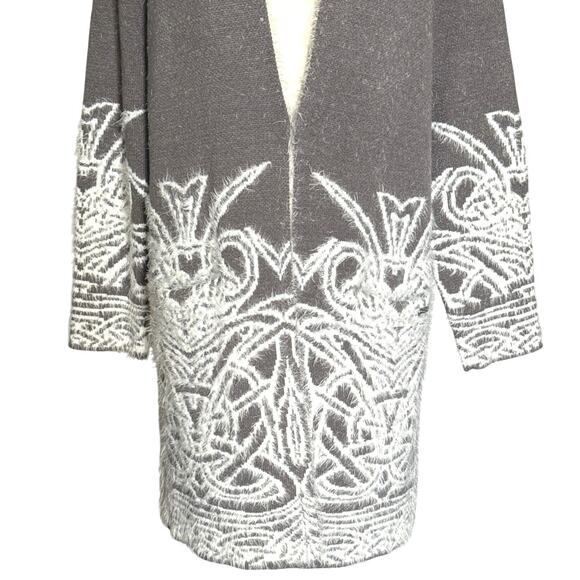 Picadilly Canada Cardigan Grey “Winter Dream” Open Front Sweater NWT Womens M/L - Picture 7 of 13